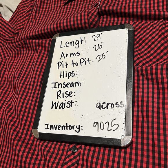 Susan Graver Red Black Plaid Checkered Button Up Long Sleeve Shirt Womens 22W - Picture 10 of 10